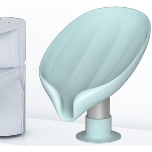 Leaf Shape Soap Box Drain Soap Holder Box Bathroom Shower Soap Holder sponge Storage Plate Tray Bathroom Supplies Bathroom Gadge