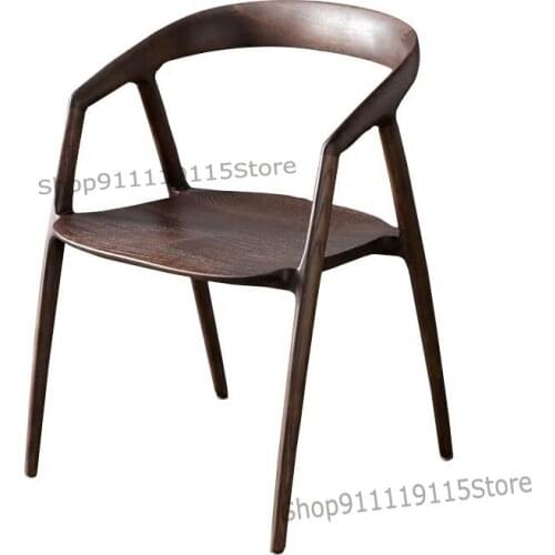 Creative Design Of Family Dining Chair In Nordic New Chinese Simple Modern Solid Wood Leisure Back Restaurant