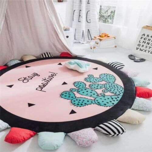 Round Removable and Washable Children Crawling Baby Play Mat Tent Mat Baby Crawling Mat Machine Washable