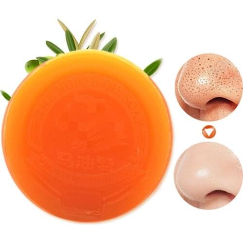 Horse Oil Handmade Soap Removal Blackhead Acne Pore Moisturizing Whitening Skin Care Soap with Foaming Net for Gift T1218