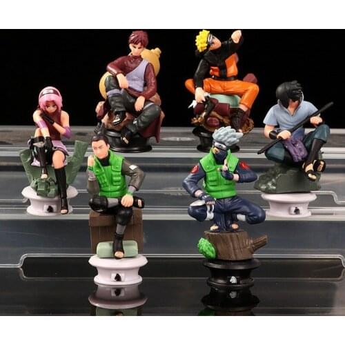 6 Piece Set Of Chess Version Naruto Kawaii Doll Anime Doll Uzumaki Naruto Haruno Sakura Sasuke Kakashi Shikamaru Doll Ornament B