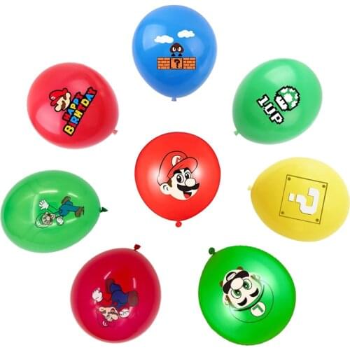 100pcs Nintendo Super Mario Anime Catoon Themed Party Balloon Set Latex Balloon Childrens Gift Birthday Halloween Decoration