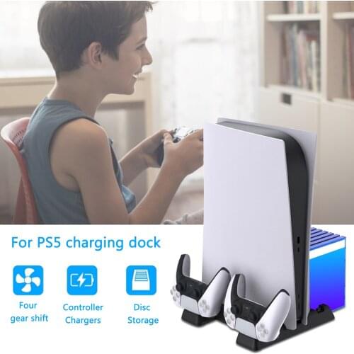 NEW Charging Stand With Cooling Fan For PS5 De / UHD Storage Cooler Vertical Base Holder For PS 5 Digital Edition / Ultra HD