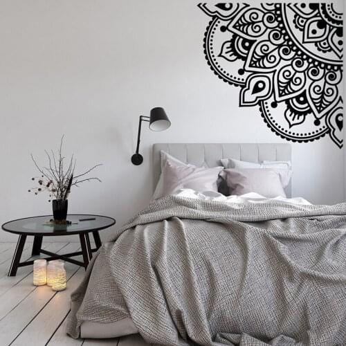 NEW Quarter Mandala Wall Decal Bohemian Bedroom Decor - Quarter Mandala Wall Art Maditation Room Decor - Mandala Vinyl A12-014