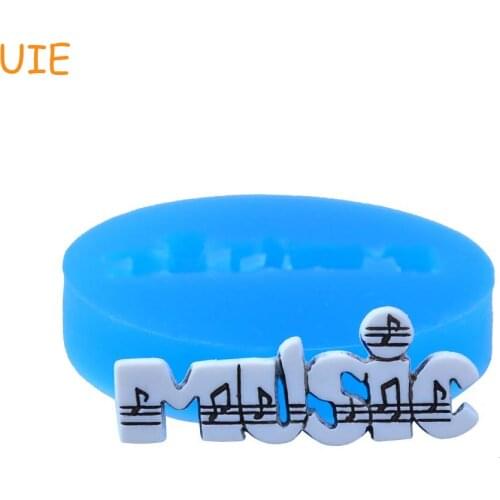 PYL253U 39.2mm MUSIC Silicone Push Mold - for Cupcake Topper, Fondant Craft, Resin Clay, Gum Paste, Candy, Icing, Jewelry DIY