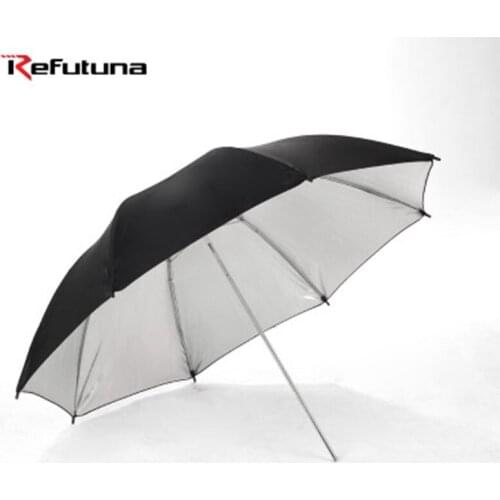 Refutuna Professional 33" 84cm Black Silver Reflector Umbrella for Photography Studio Light Flash 1pcs