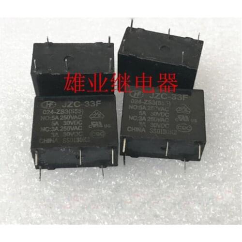 24V relay JZC-33F 024-ZS JZC33F024ZS JZC 33F 024 ZS JZC-33F-024-ZS 24VDC 5A 5PIN