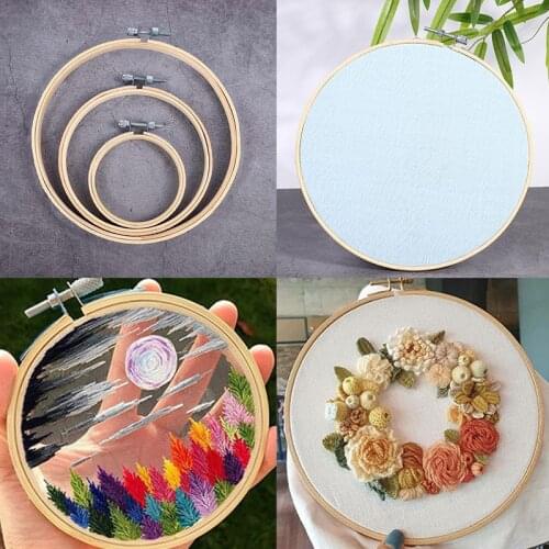 Retro DIY Embroidery Hoop Tool Art Craft Cross Stitch Chinese Circle Round Bamboo Frame Sewing Accessories Embroidery circle