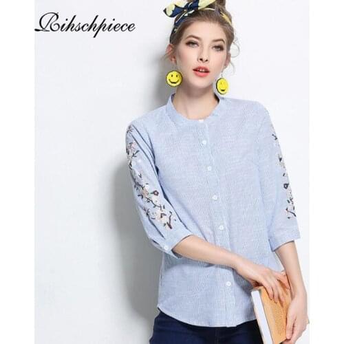Rihschpiece Blouses With Embroidery