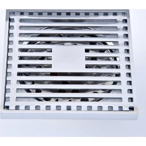 Silver Polished Chrome Brass Bathroom Floor Anti-odor and Insect-Proof Shower Drain Dhr072