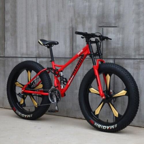 4.0 Tire 5 Knives Mountain Bike 7/21/24/27/30 Speed 26 Inches Double Disc Brake