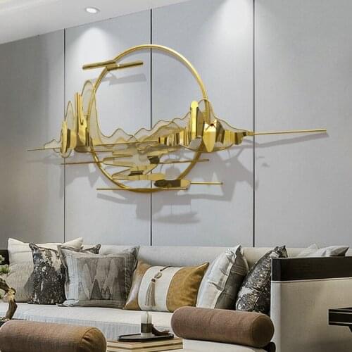 Modern Creative Luxury Landscape Wall Decorations Metal Wall Decoration Living Room Background Wall Decorative Pendant