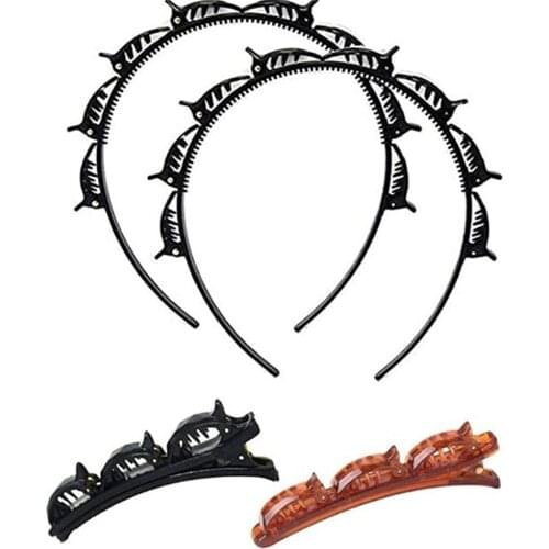 Comfortable Lightweight Korean Fashion Double Bangs Hair Clip Hairstyle Hairpin Women Headband Tie For Girl