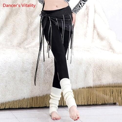 Belly Dance Hip Scarf Tassel Diamond-Studded Belt Practice Clothes Female Adult Elegant Sequins Waist Chain Performance Clothing