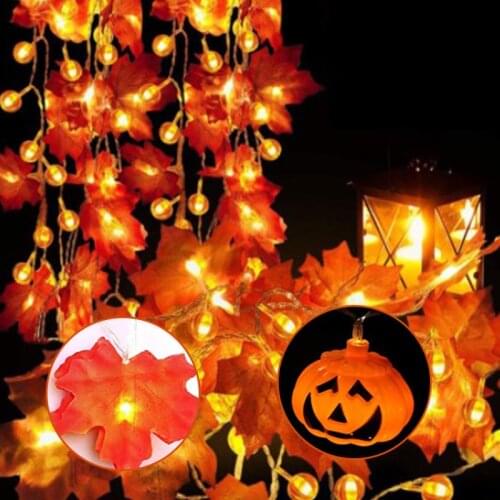 1.5m/3m Pumpkin Lanterns Halloween Decoration Thanksgiving Day Indoor and Outdoor Decoration 2AA Battery Power Supply