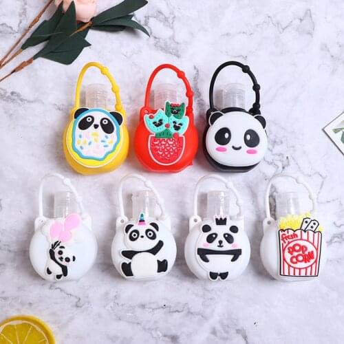 1Pc Portable 30ML Cartoon Animals Series Panda Silicone Mini Hand Sanitizer Holder Travel Portable Safe Gel Holder