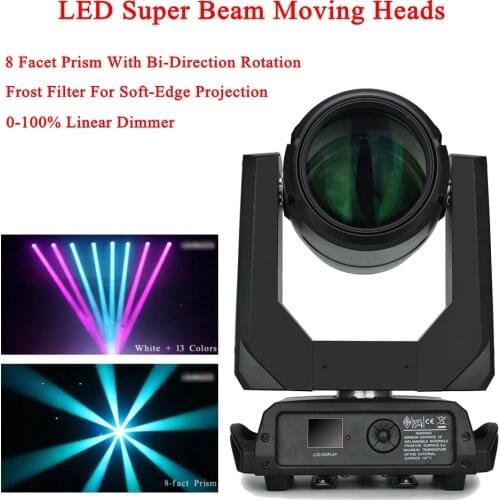 100W LED super Beam Moving Head Light With 8 Facet Prism and Bi Direction Rotation Professional Disco DJ Party Stage Lighting