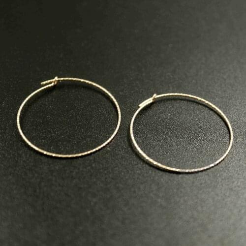 20-45MM Round Gold Filled Color Not Tarnished 0.7MM Faceted Wire Beading Earrings Hoop DIY Earrings Supplies Findings 1705057
