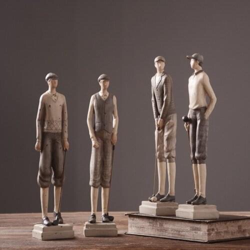 American rustic luxury resin handicraft Golf gentlemen offbeat home furnishing decor chic ornament for study room bar cafe,etc