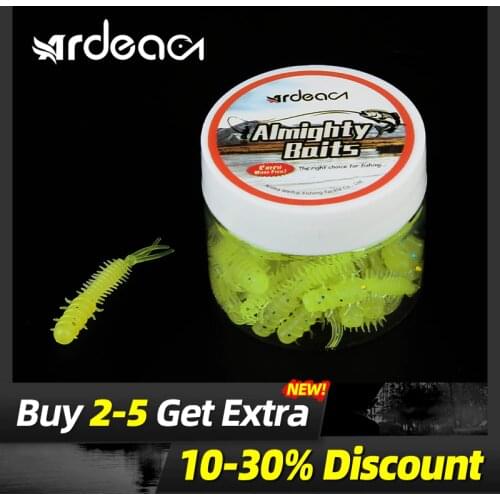 Ardea Soft Lures worm Baits Fishing Lure 43mm 0.4g 30pcs Shad Silicone Bait Tail Jigging Wobblers Bass Pike Fishing Tackle