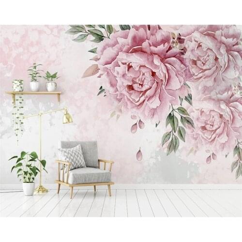 Beibehang Custom modern new American hand-painted flowers simple TV background papel de parede decorative painting wallpaper
