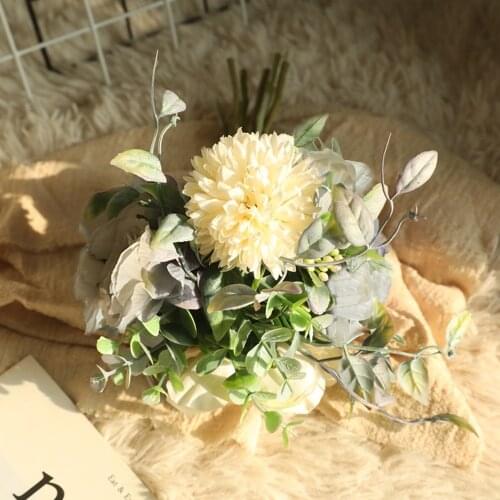 Bride Bridesmaid Holding Artificial Flower Bouquet For Home Garden Party Supply DIY Wedding Decoration