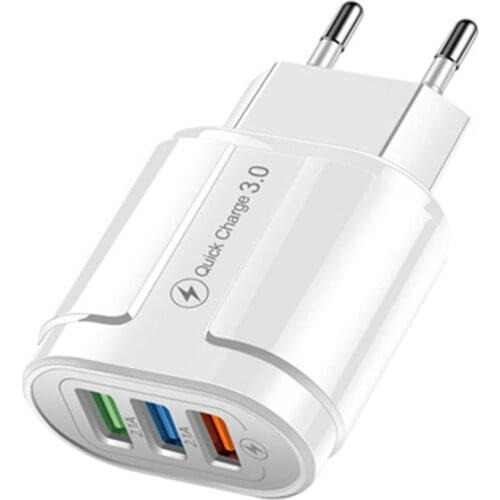 Quick charge 3.0 USB Charger for iPhone 11 7 Xiaomi Samsung Huawei 5V 3A Digital Display Fast Charging Wall Phone Charger