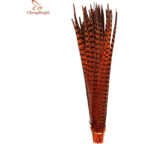 ChengBright 50Pcs 50-55CM 20-22 Inch Orange Natural Pheasant Tail Feathers Carnival Wedding Decoration Pheasant Feathers plume