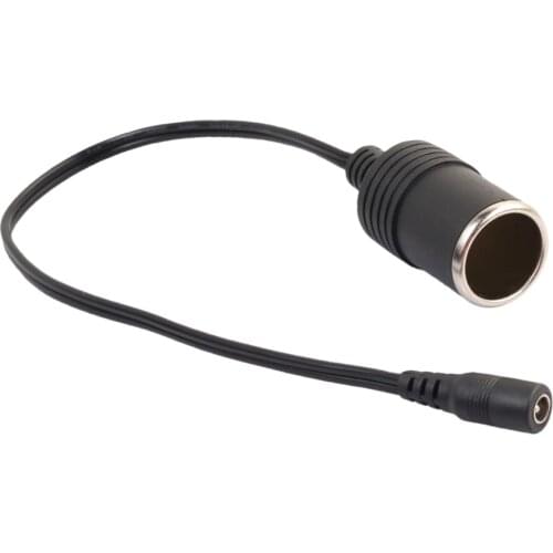 DC 12V 24V Car Charger Cigarette Lighter Black Socket with Extension Cable 10A Max