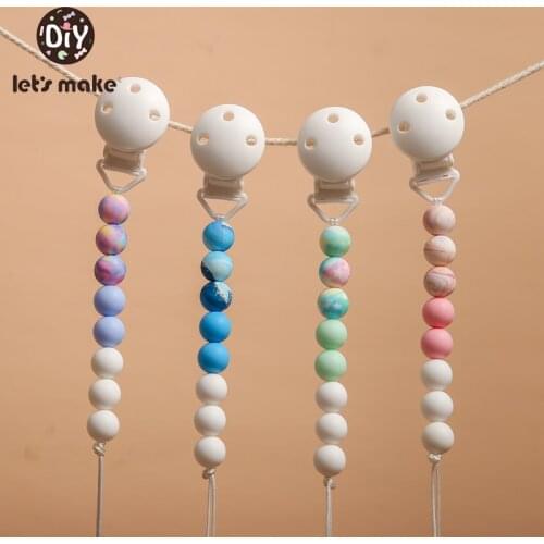 Lets Make Baby Silicone Pacifier Chains BPA-free Star Bead Silicone Pacifier Clip Food Grade Training chew Baby Care Teether