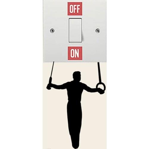 Gymnast On Rings Vinyl Wall Decal Home Decor Light Switch Sticker 6SS0371