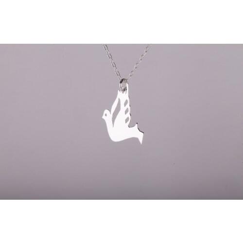 UM US JEWELRY 925 Sterling Bird Pattern Ghost Pendant