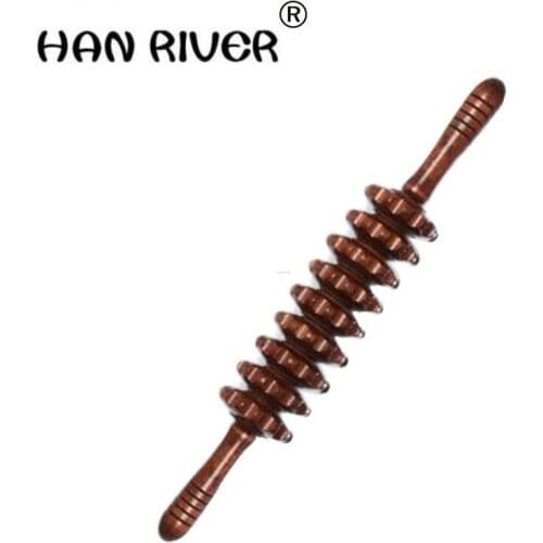 Yoga meridian bar high density cracks full-body massage stick thin shaft roller pounded his waist back massage neck leg wooden m