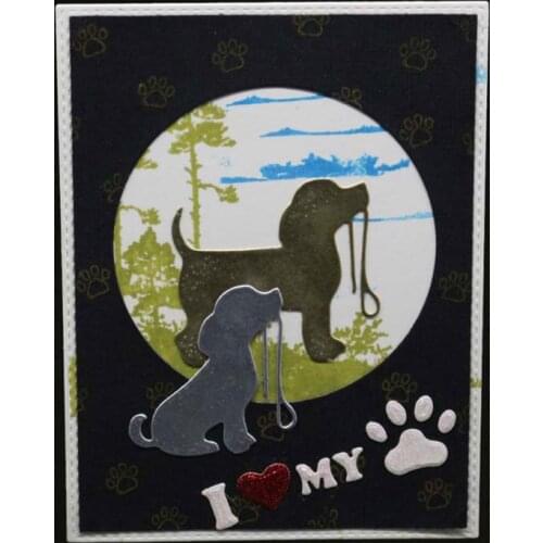 Dog Frame Letter Metal Cutting Dies Animal Mold Cut Die Scrapbook Paper Craft Knife Mould Blade Punch Stencil Stamps And Dies