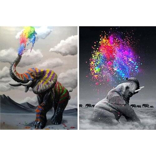5D DIY Diamond Painting Animal Elephant Rhinestone Art Picture Cross Stitch Kit Full Diamond Embroidery Mosaic Home Decoration