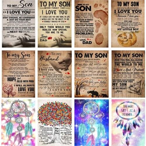 Diy 5d Diamond Painting Sets Rhinestones To My Son Crafts Diamond Mosaic Embroidery Dream Catcher Handmade New Year Gift