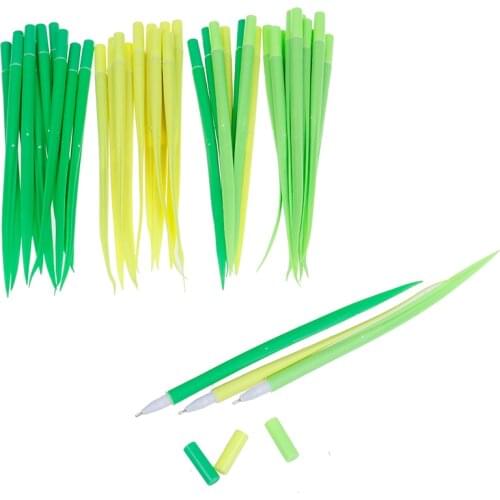 10pcs Creative Tiny Green Grass Gel Pen Blade Grass Potting Decoration Stationery Office Supplies Material School