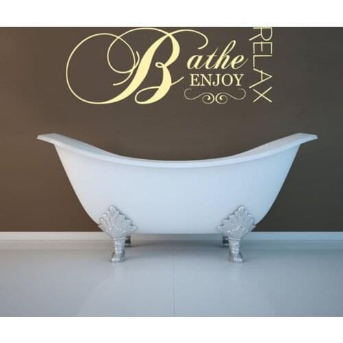Bathtub Wall Decals Bathe Relax Enjoy Vinyl Stickers Bathroom Home Interior Decor Window Waterproof Decal Modern Wall Art S476