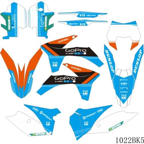 Full Graphics Decals Stickers Motorcycle Background Custom Number Name For KTM EXC EXC-F 125 250 300 350 450 2012 2013
