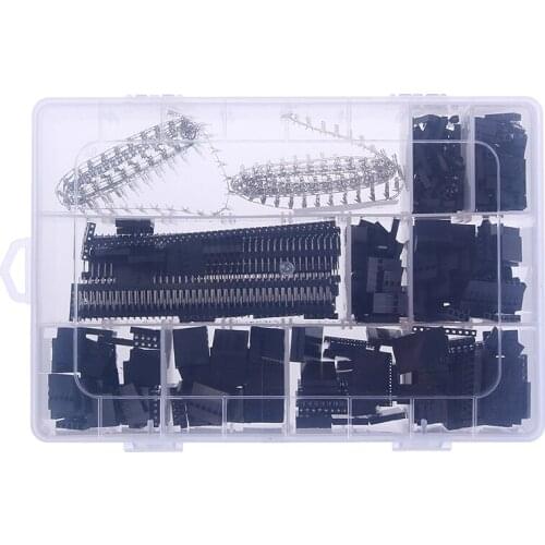 NEW 1450pcs 250V 3A 1P/2P/3P/4P/5P/6P/8P/10P Female/Male Pin 2.54mm Dupont Head Dupont Plastic Shell Pin Header Connector Kit