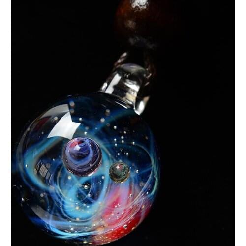 Universe Glass Bead Planets Pendant Necklace