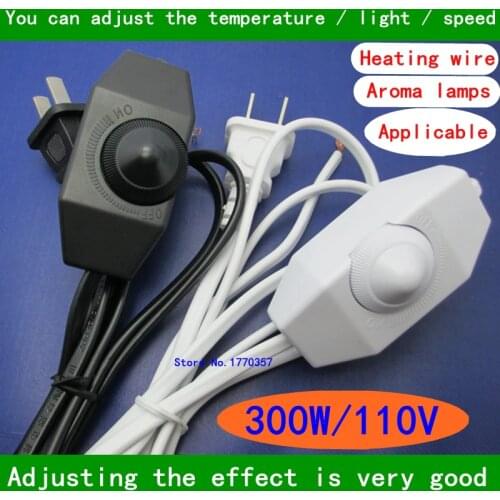 Dimmer switch adjust table lamp/Floor lamp switch plug electrical wire rotating gear Adjust the temperature / speed 300W110V