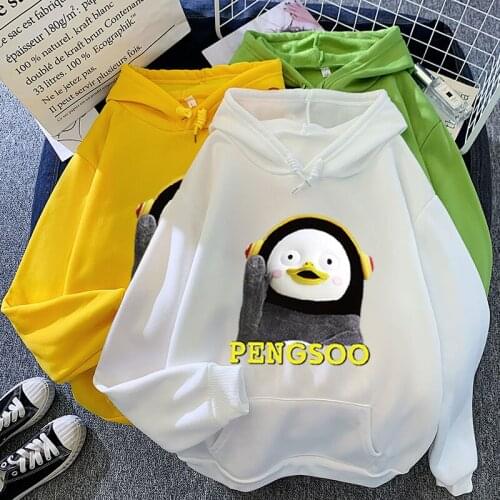 Personalized Mens New Style for Autumn and Winter Candy-Colored Sweatshirt Kawaii Doll Pengsoo Printed Pattern Hoodies
