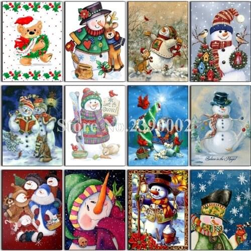 Gift 5D Diamond Mosaic Painting Christmas Snowman Full Diy Diamond Embroidery Rhinestone Diamond Painting Cross Stitch Crafts