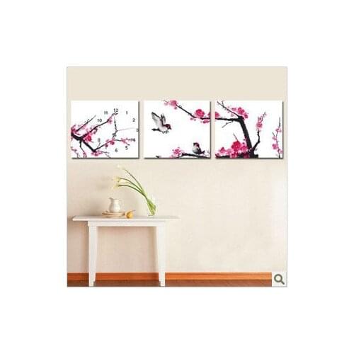 Embroidery Package Free shipping Cross Stitch Triplet Pink Wintersweet Flower Branch Bird