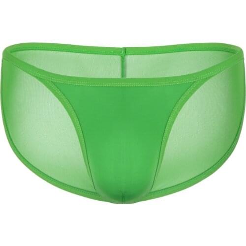 Sexy Transparent Mesh Thin Mens Underwear Casual Low Waist High Fork Men Briefs Breathable Sexy Gay Underwear