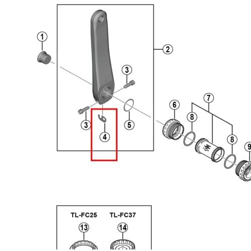 SHIMANO Y1GE98050 crank Plate Pin For Road Hollowtech-II crankset