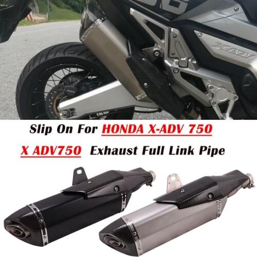 Slip On For HONDA X-ADV750 X-ADV 750 ADV 750 2018 2019 Motorcycle System Exhaust Escape Middle Link Pipe Carbon fiber Muffler