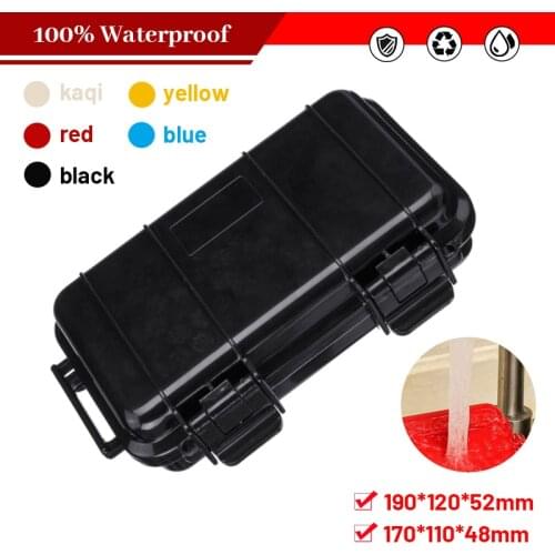 Outdoor Shockproof Waterproof Boxes Survival Airtight Case Holder Storage Matches Tools Travel Sealed Containers 190x120x52mm