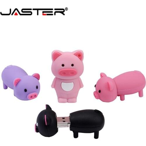 JASTER Pen Drive Cartoon Pink Pig Pendrive 4GB 8GB 16GB 32GB 64GB Usb Flash Drive USB 2.0 Flash Memory Stick Disk on key Gift